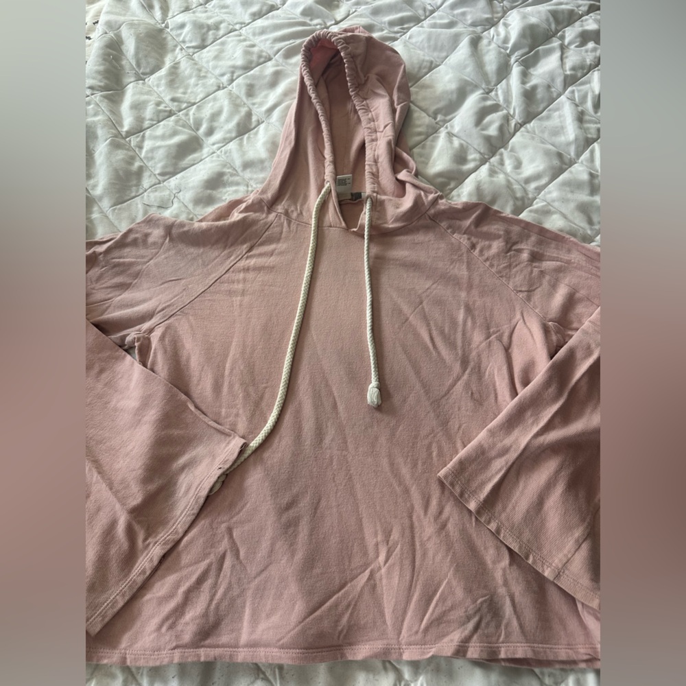 Forever 21 Blush Pink hooded top with bell sleeves